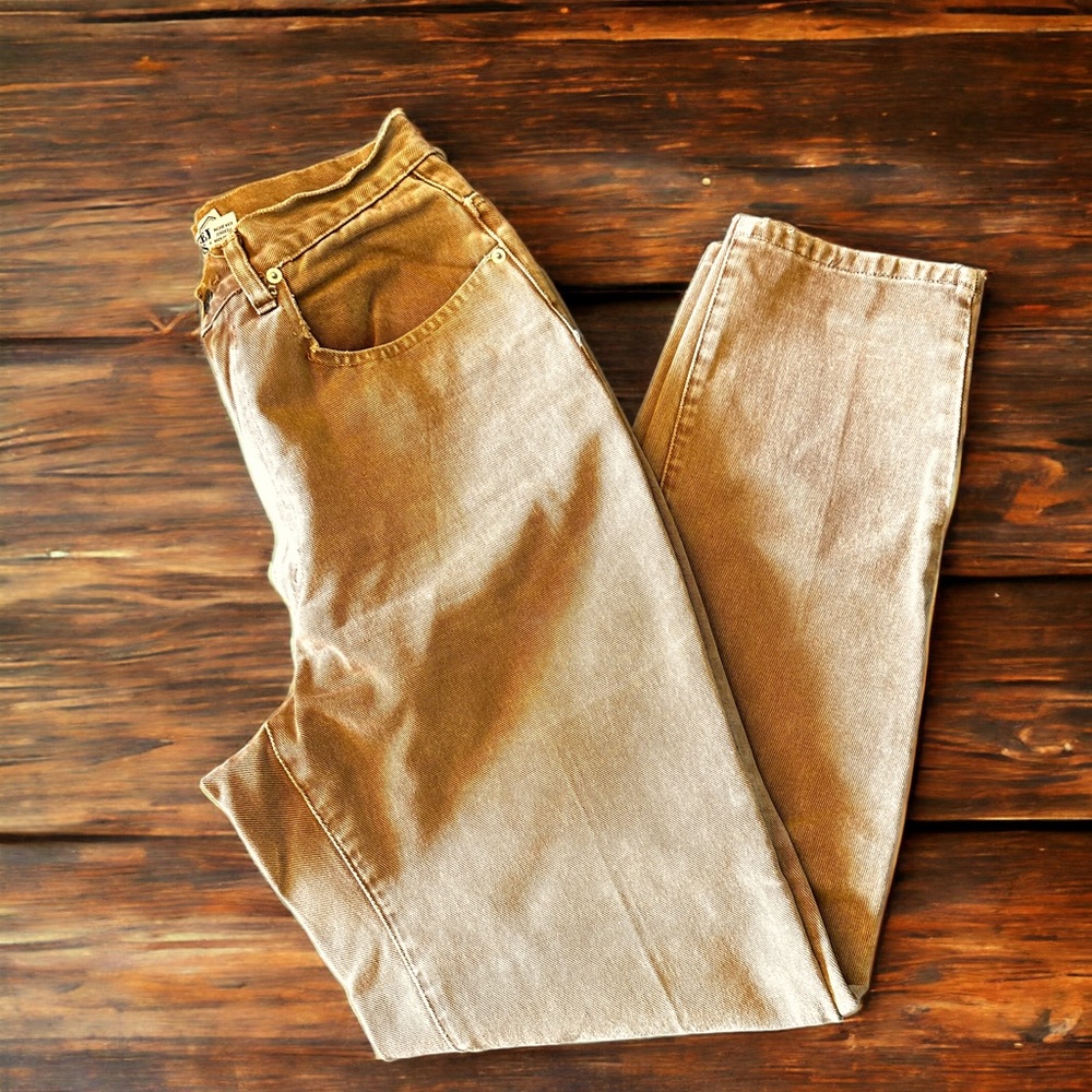 The Limited vintage tan 💯 cotton high rise straight leg sz 12 jeans